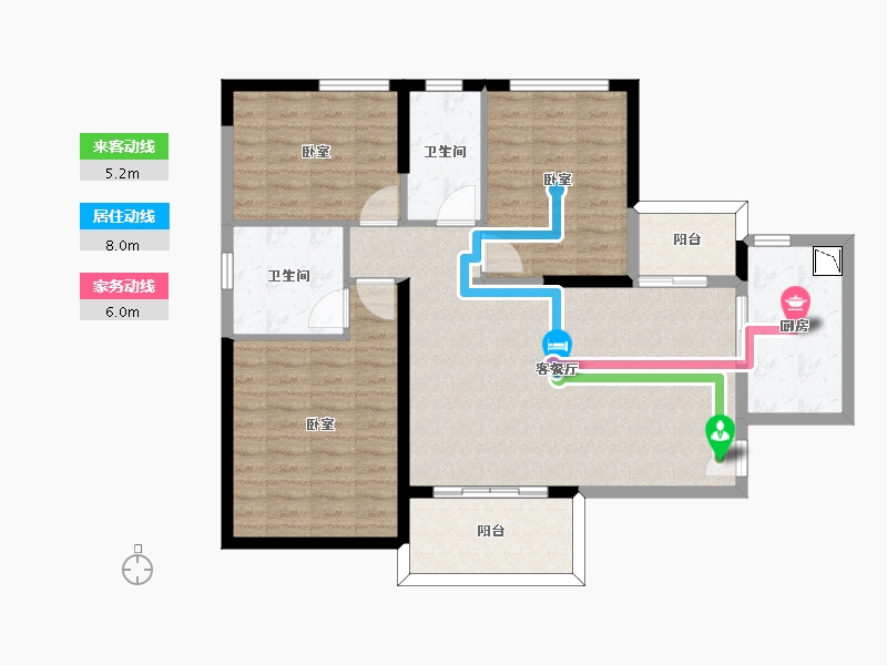 江苏省-无锡市-无锡恒大绿洲-102.00-户型库-动静线