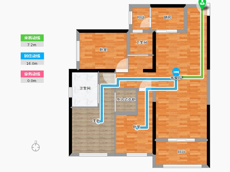 陕西省-西安市-华侨城天鹅堡五期-103.76-户型库-动静线