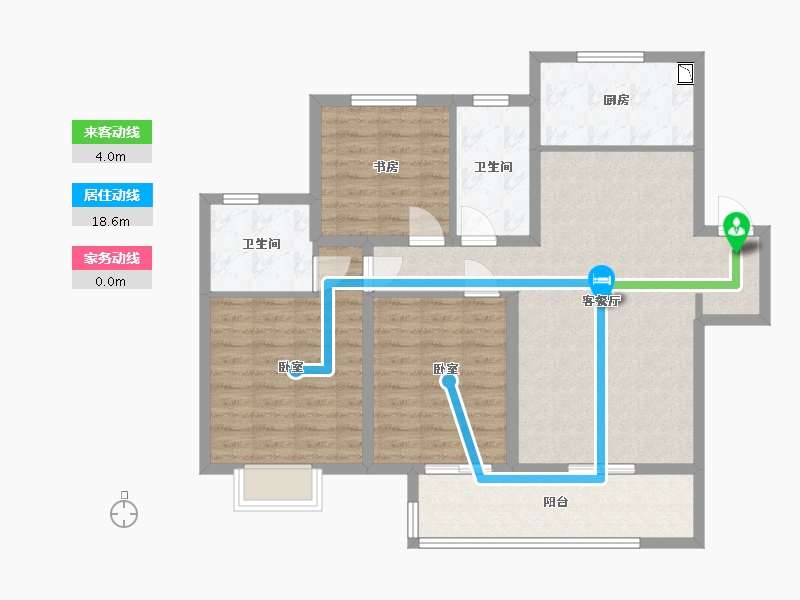 安徽省-宿州市-都会星宸 | 臻源-96.00-户型库-动静线