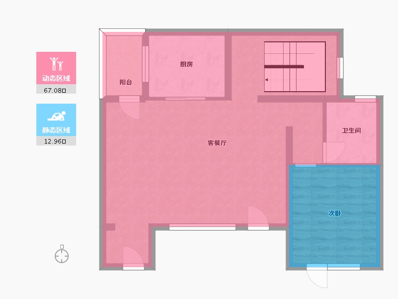 黑龙江省-哈尔滨市-融创建荣·松江宸院-72.10-户型库-动静分区