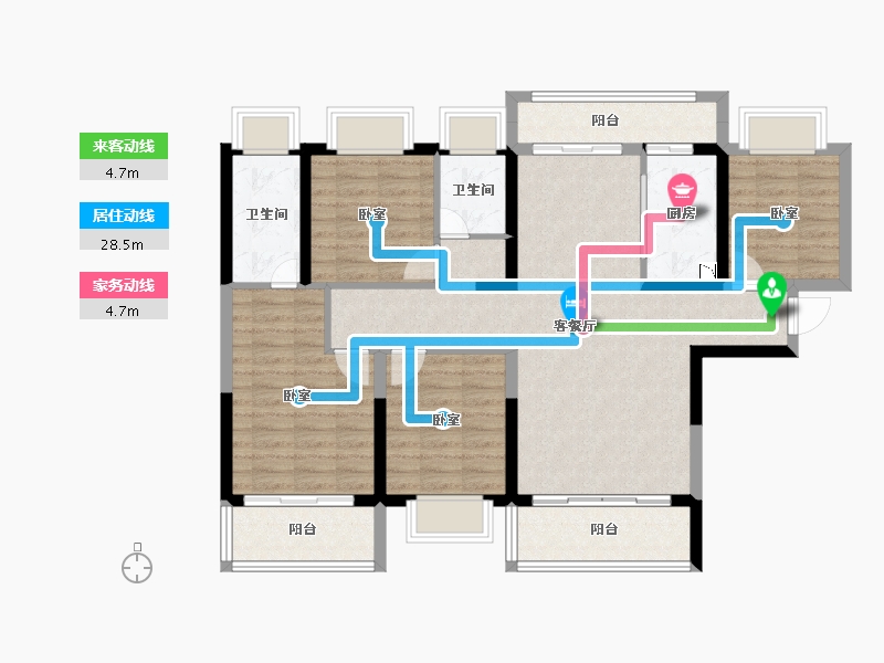 云南省-楚雄彝族自治州-万景·彝海学府-103.89-户型库-动静线