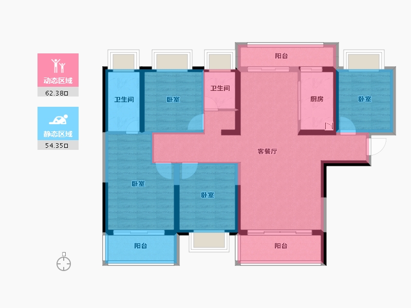 云南省-楚雄彝族自治州-万景·彝海学府-103.89-户型库-动静分区