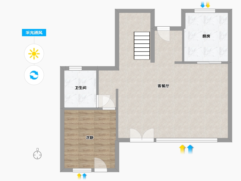 黑龙江省-哈尔滨市-融创建荣·松江宸院-69.26-户型库-采光通风