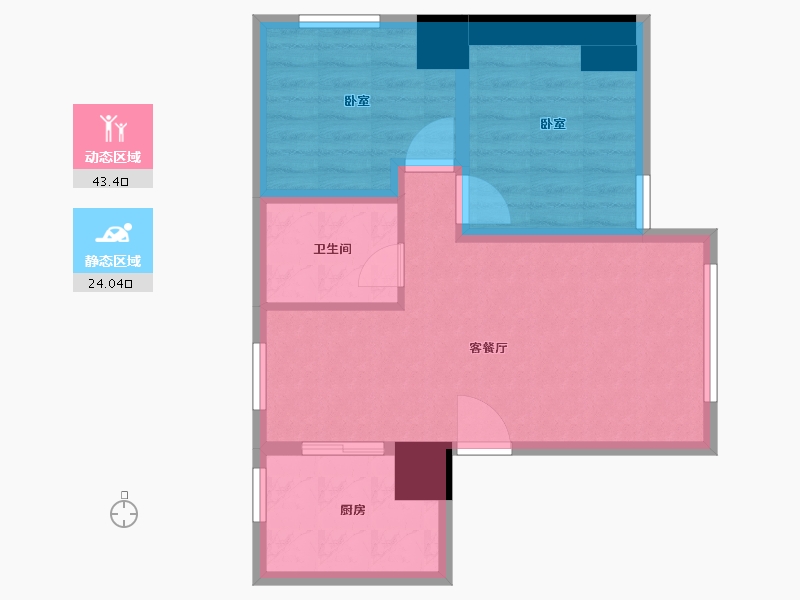 陕西省-西安市-当代宏府MOMΛ-57.69-户型库-动静分区