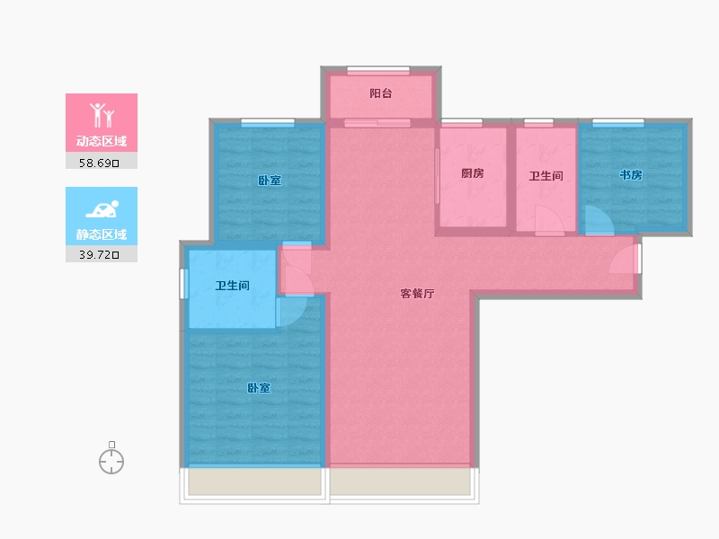 甘肃省-兰州市-保利领秀山-87.93-户型库-动静分区