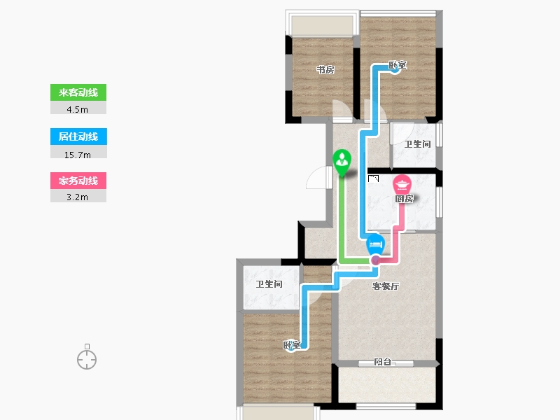 江苏省-苏州市-越秀江南悦府-79.99-户型库-动静线