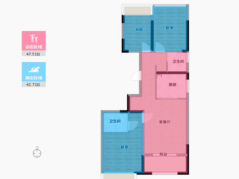 江苏省-苏州市-越秀江南悦府-79.99-户型库-动静分区