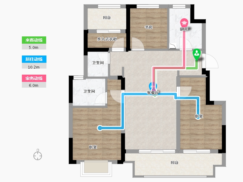 江苏省-苏州市-金地浅山风华-86.00-户型库-动静线