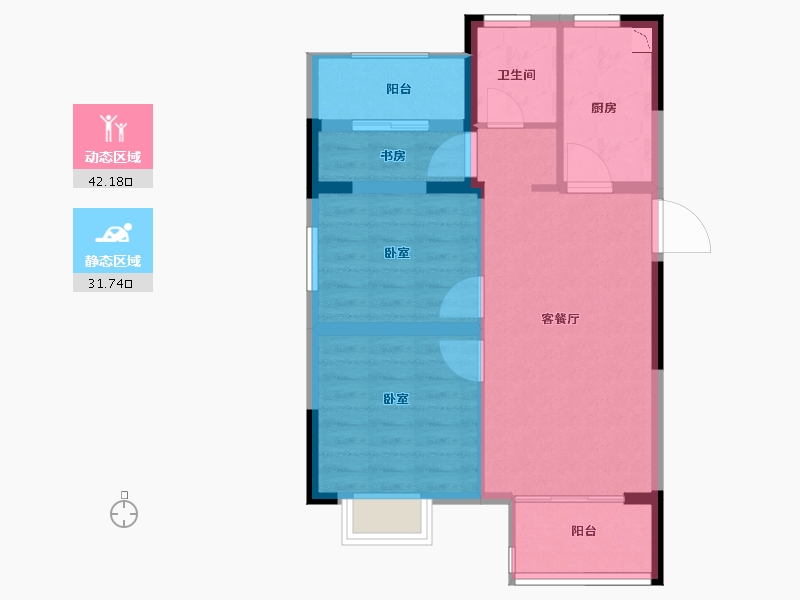 江苏省-苏州市-金地浅山风华-66.00-户型库-动静分区