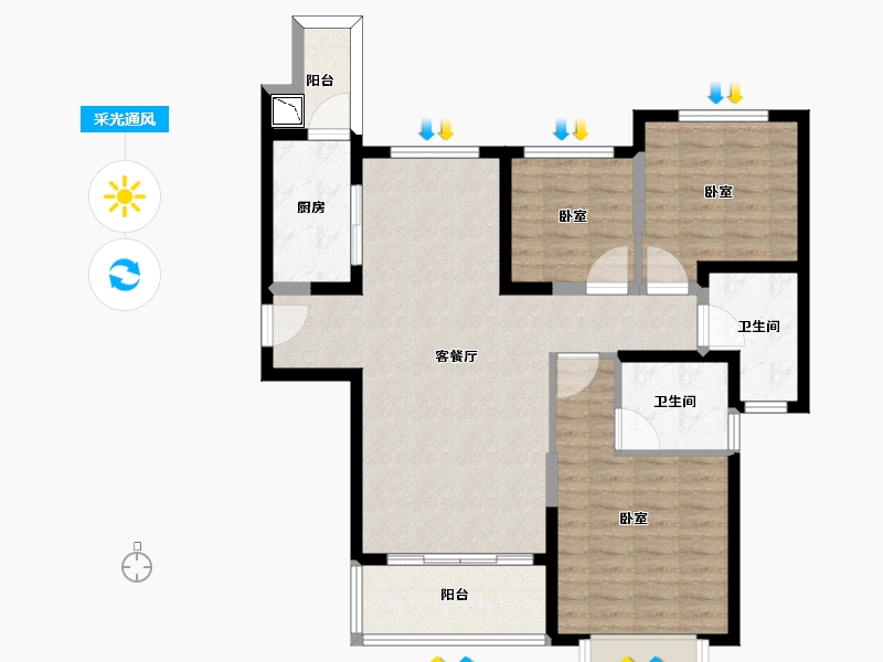 江苏省-无锡市-无锡恒大绿洲-94.00-户型库-采光通风