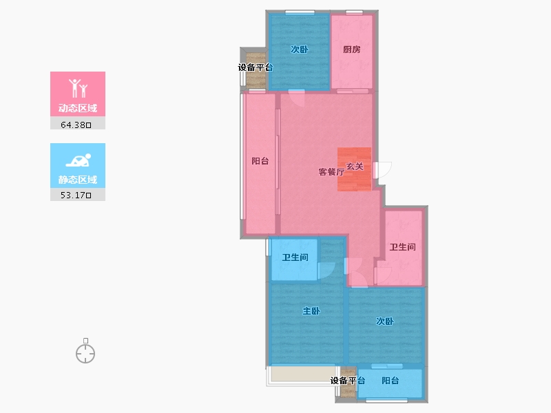 黑龙江省-哈尔滨市-融创建荣·松江宸院-108.80-户型库-动静分区