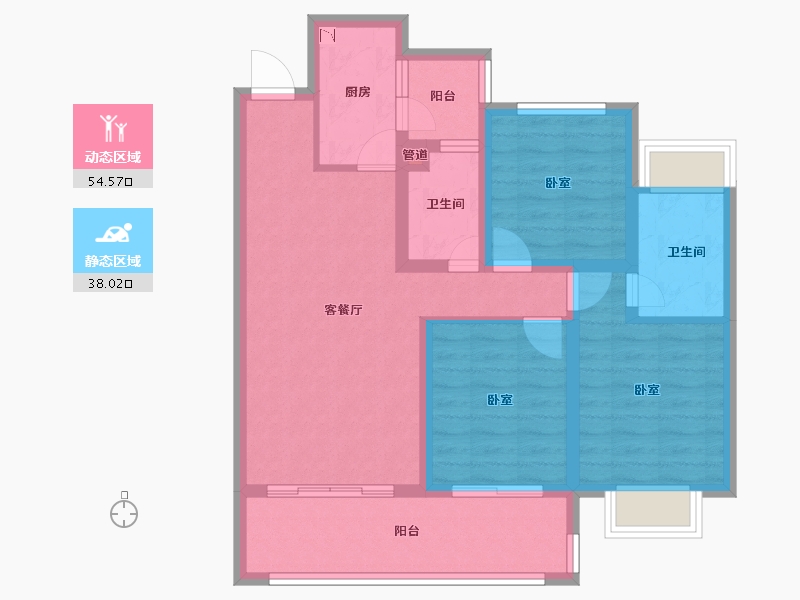 云南省-楚雄彝族自治州-万景·彝海学府-81.54-户型库-动静分区