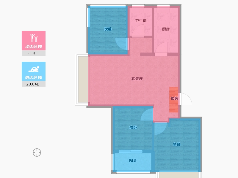 江苏省-南京市-世茂城品-71.00-户型库-动静分区