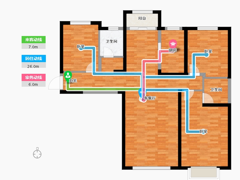 甘肃省-兰州市-天昱凤凰城三期(2)-105.47-户型库-动静线