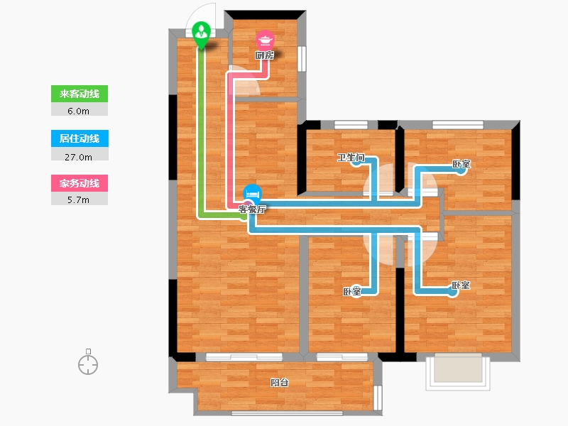 安徽省-宿州市-禾目长安府-77.00-户型库-动静线