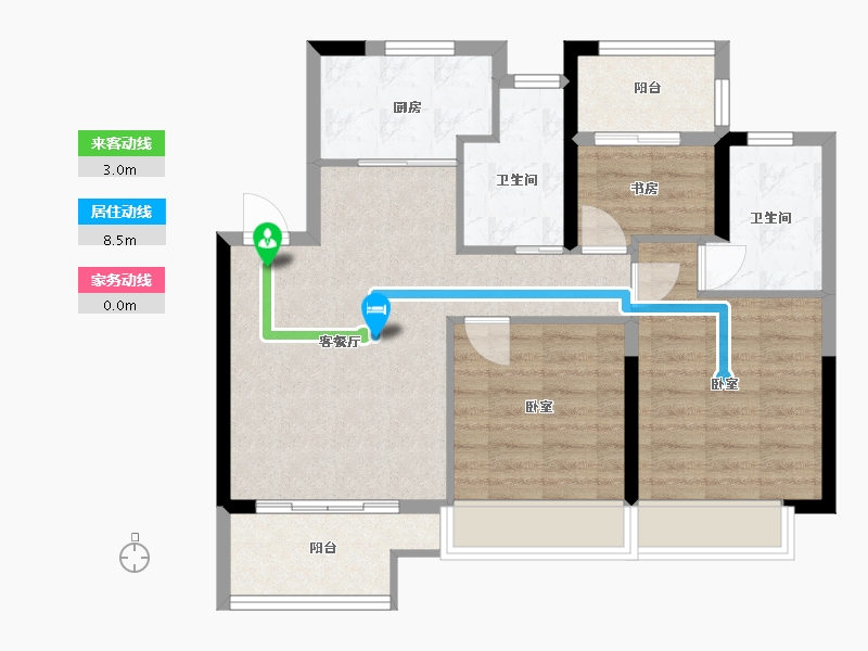 江苏省-苏州市-翡丽云庭-77.00-户型库-动静线