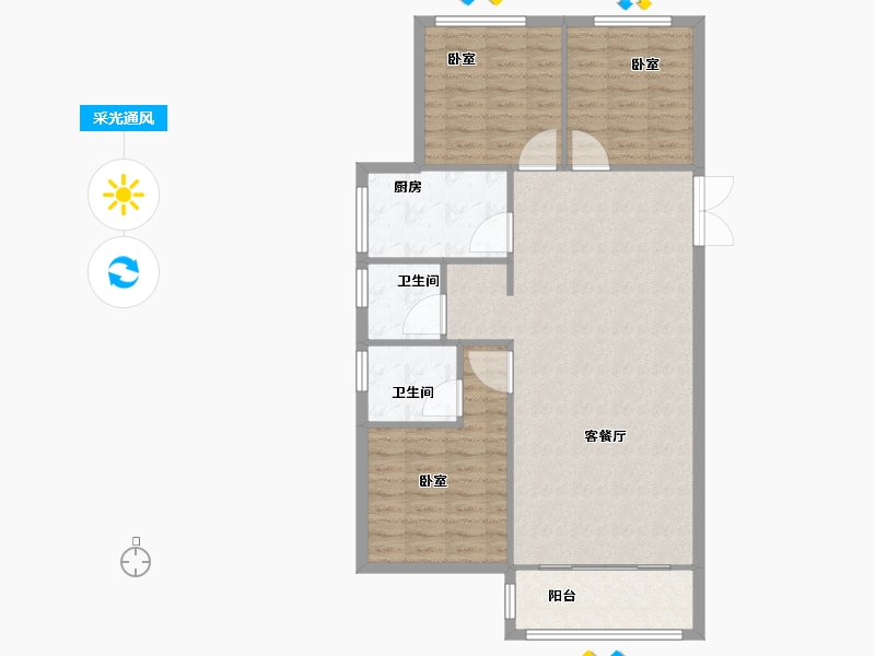 甘肃省-天水市-玖鼎·锦绣名苑-98.00-户型库-采光通风