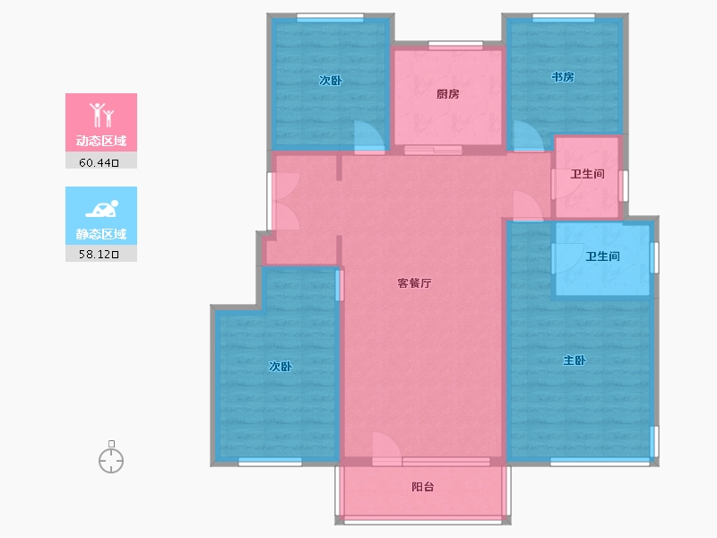 黑龙江省-哈尔滨市-华润置地·萬象府-106.27-户型库-动静分区