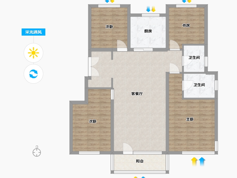 黑龙江省-哈尔滨市-华润置地·萬象府-106.27-户型库-采光通风