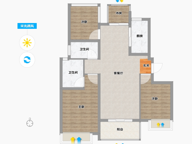 江苏省-南京市-世茂城品-94.01-户型库-采光通风