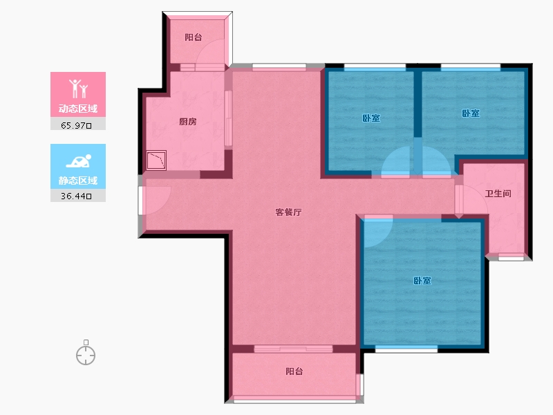 江苏省-无锡市-无锡恒大绿洲-90.26-户型库-动静分区