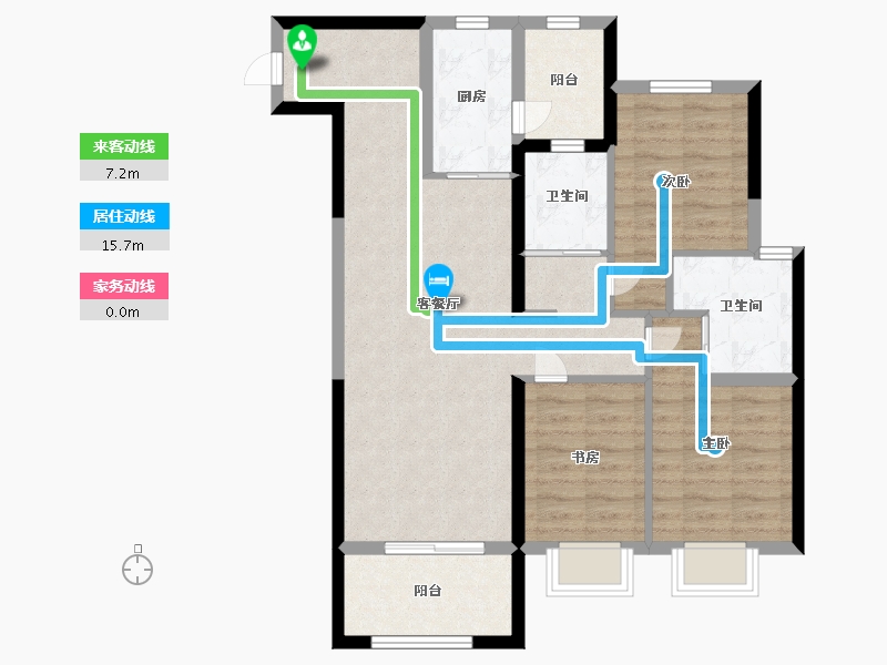 陕西省-西安市-华侨城天鹅堡五期-85.17-户型库-动静线