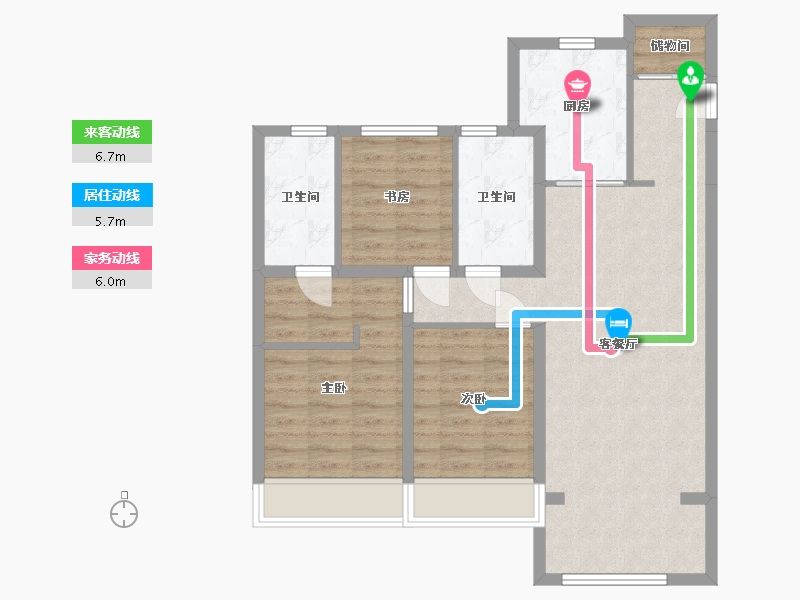 黑龙江省-哈尔滨市-华润置地·萬象府-84.96-户型库-动静线