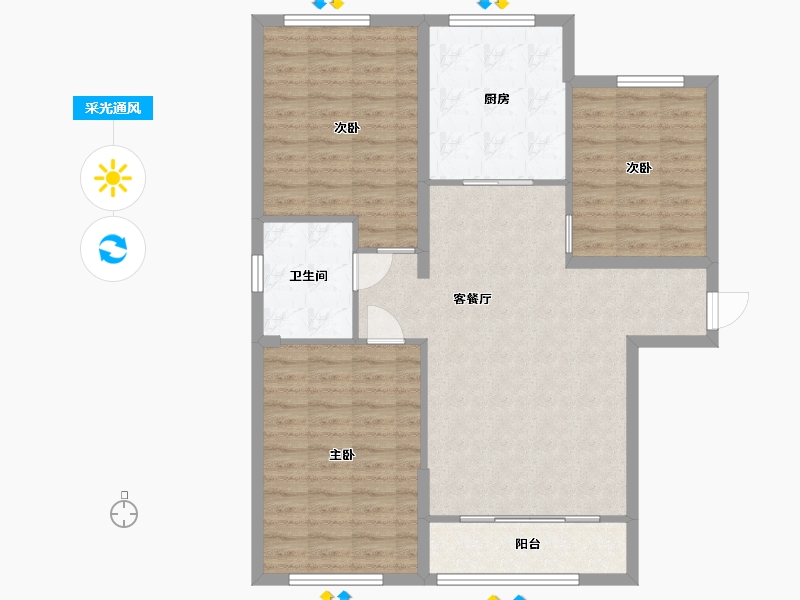 黑龙江省-哈尔滨市-顺迈欣郡三期-98.40-户型库-采光通风