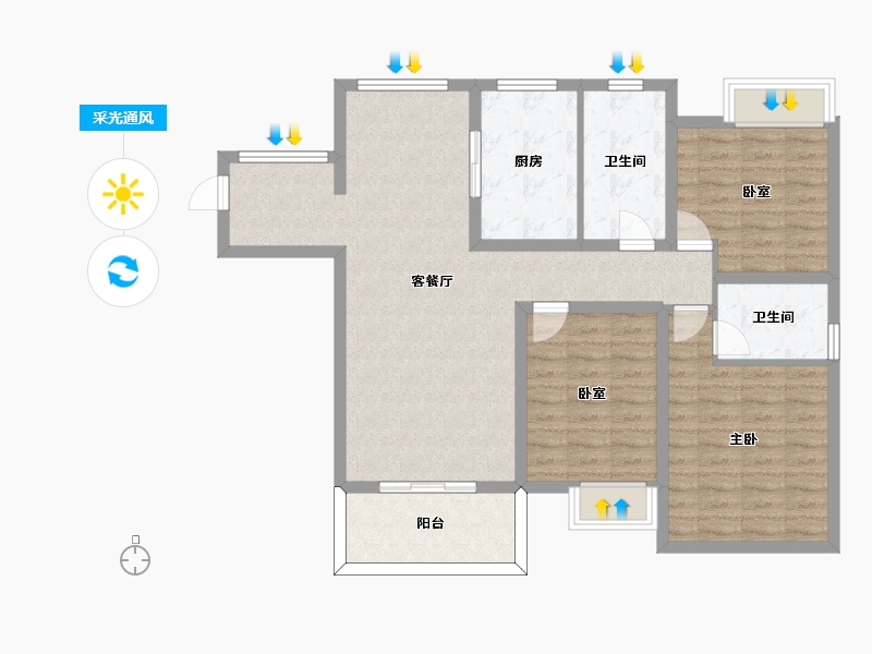 江苏省-无锡市-银城尚锦城-101.01-户型库-采光通风