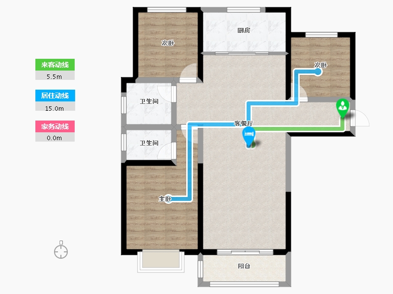 陕西省-榆林市-多丰•水岸绿洲-94.92-户型库-动静线