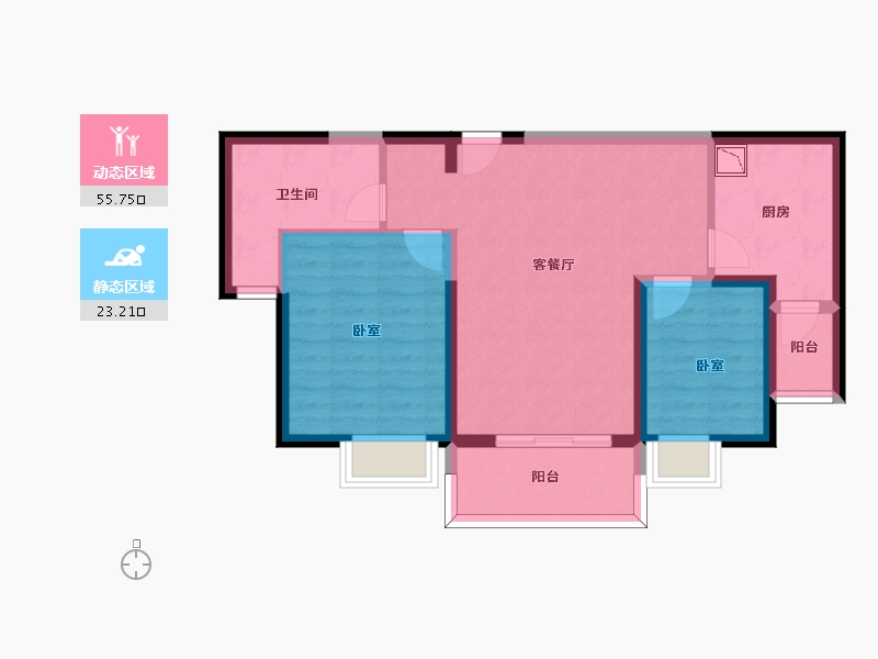 江苏省-无锡市-无锡恒大绿洲-69.87-户型库-动静分区