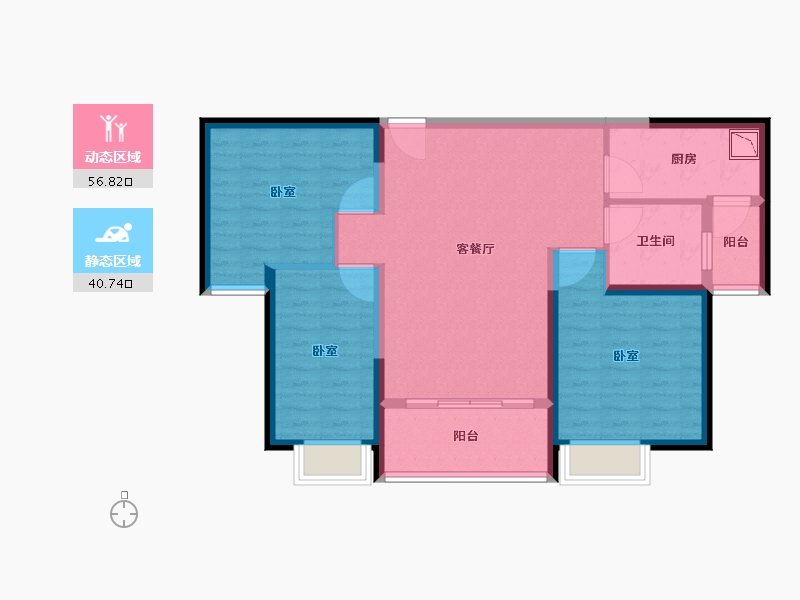 江苏省-无锡市-无锡恒大绿洲-87.00-户型库-动静分区