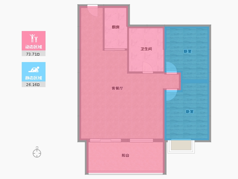 山西省-太原市-电建地产·晋中洺悦宸苑-90.70-户型库-动静分区