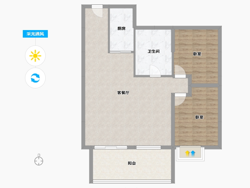 山西省-太原市-电建地产·晋中洺悦宸苑-90.70-户型库-采光通风