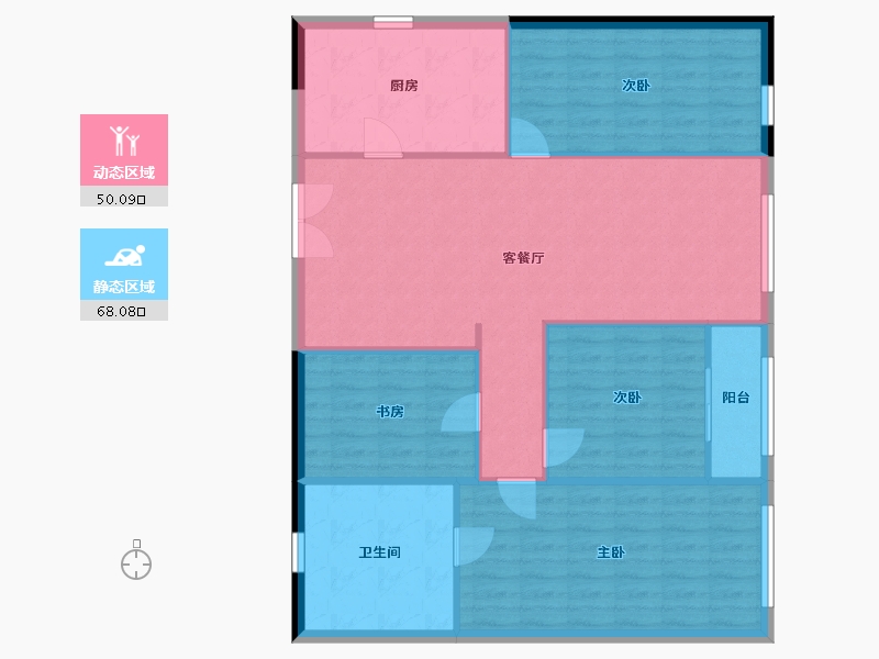 陕西省-西安市-华侨城天鹅堡五期-109.15-户型库-动静分区