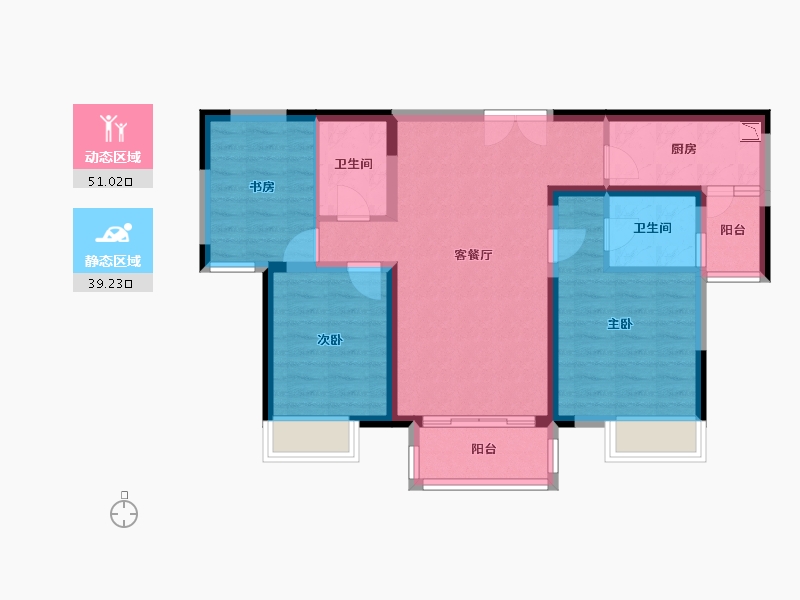 陕西省-榆林市-文昌·泰安里-79.78-户型库-动静分区