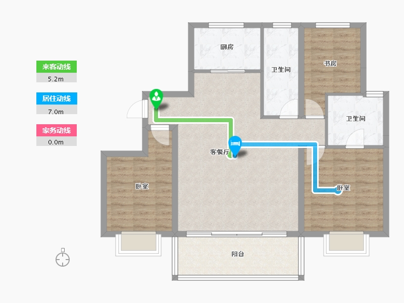 山西省-太原市-万达·西岸CLASS-93.32-户型库-动静线