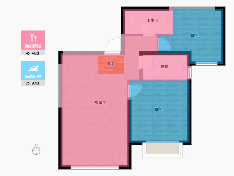 甘肃省-兰州市-天昱凤凰城三期(2)-64.19-户型库-动静分区