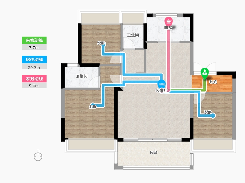 江苏省-苏州市-吴越府小洋楼-94.99-户型库-动静线