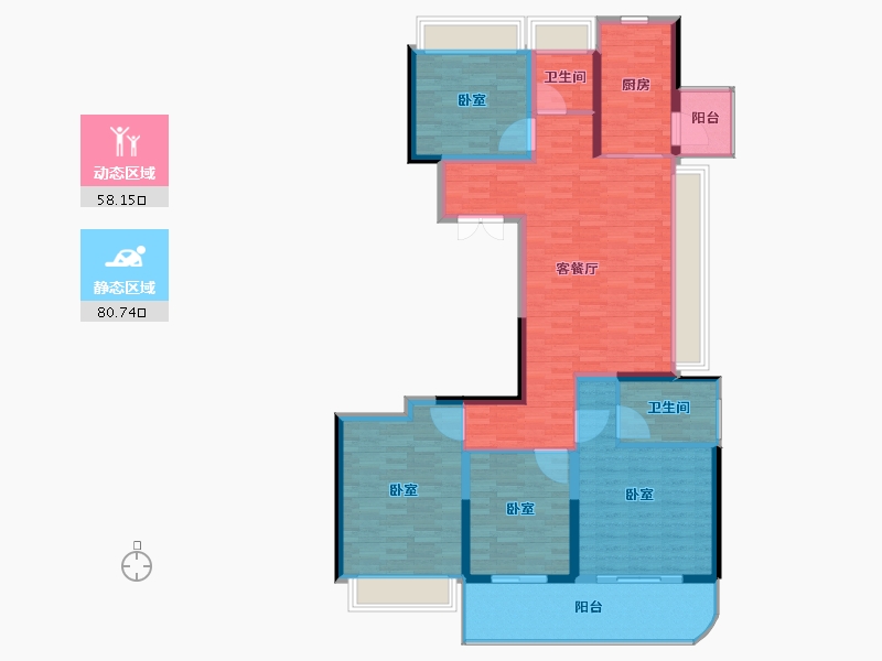 江苏省-常州市-燕湖壹號-125.99-户型库-动静分区