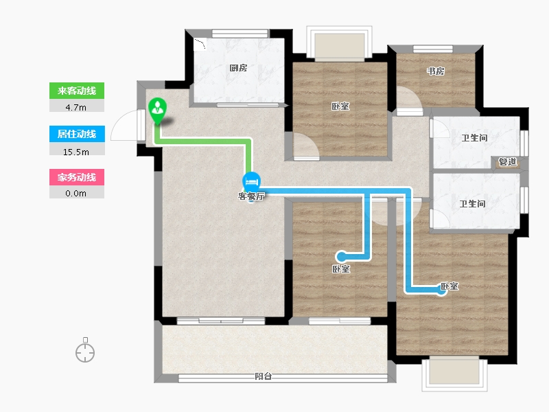 江苏省-苏州市-中南春风南岸花园-93.01-户型库-动静线