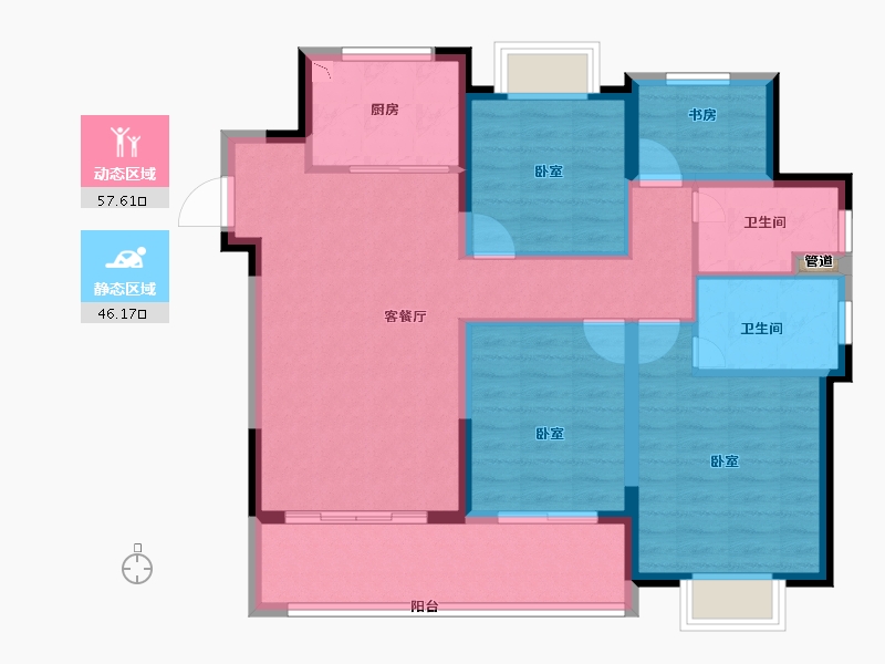 江苏省-苏州市-中南春风南岸花园-93.01-户型库-动静分区