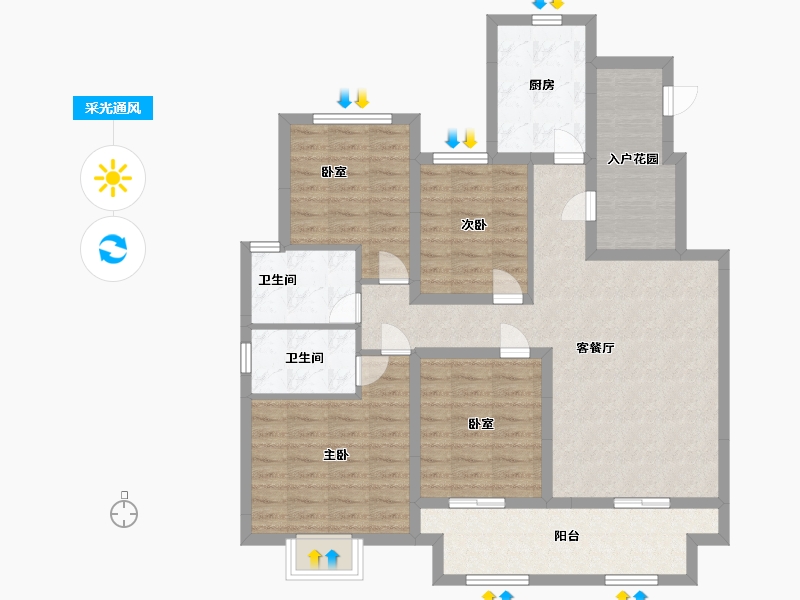 江苏省-镇江市-路劲·港欣城-101.99-户型库-采光通风