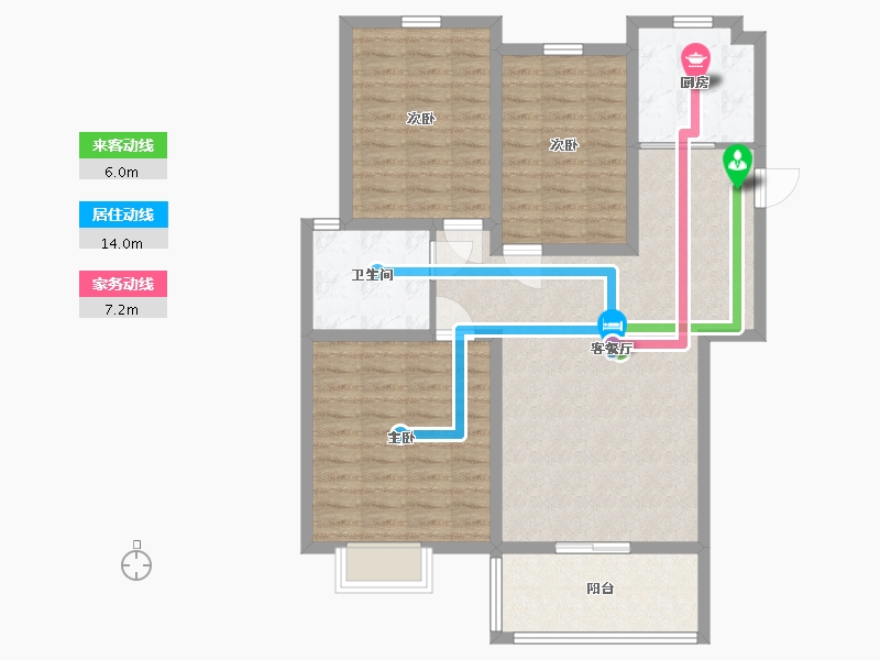 江苏省-盐城市-时代国际-95.66-户型库-动静线