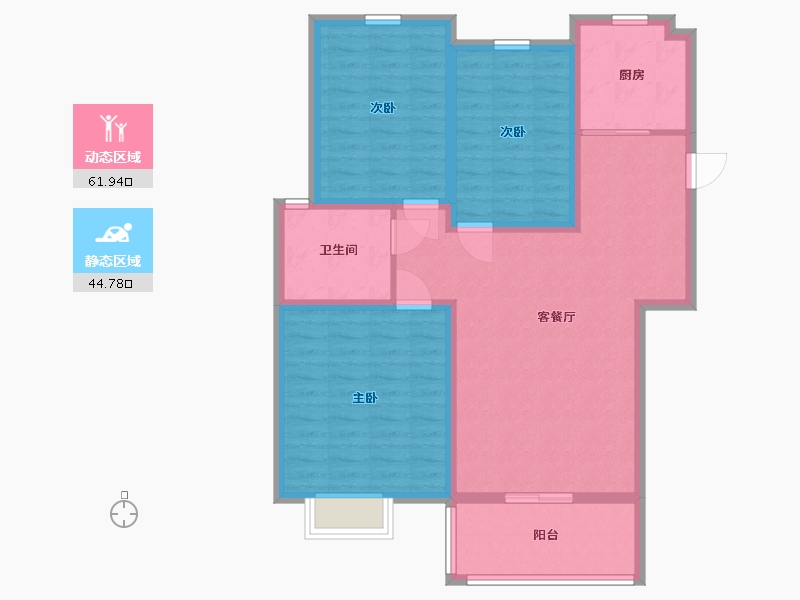 江苏省-盐城市-时代国际-95.66-户型库-动静分区