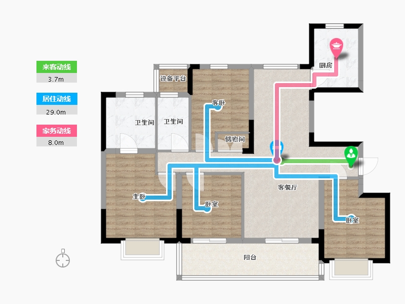 江苏省-苏州市-浅悦静庭-114.01-户型库-动静线