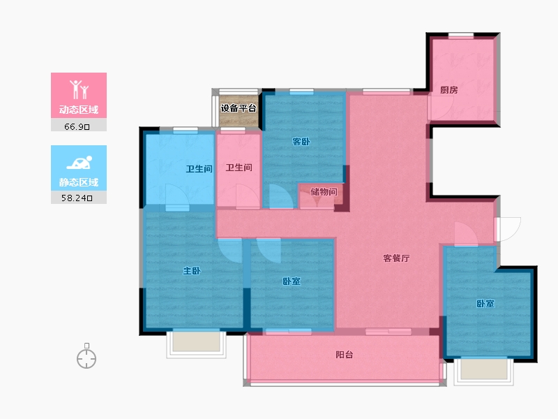 江苏省-苏州市-浅悦静庭-114.01-户型库-动静分区