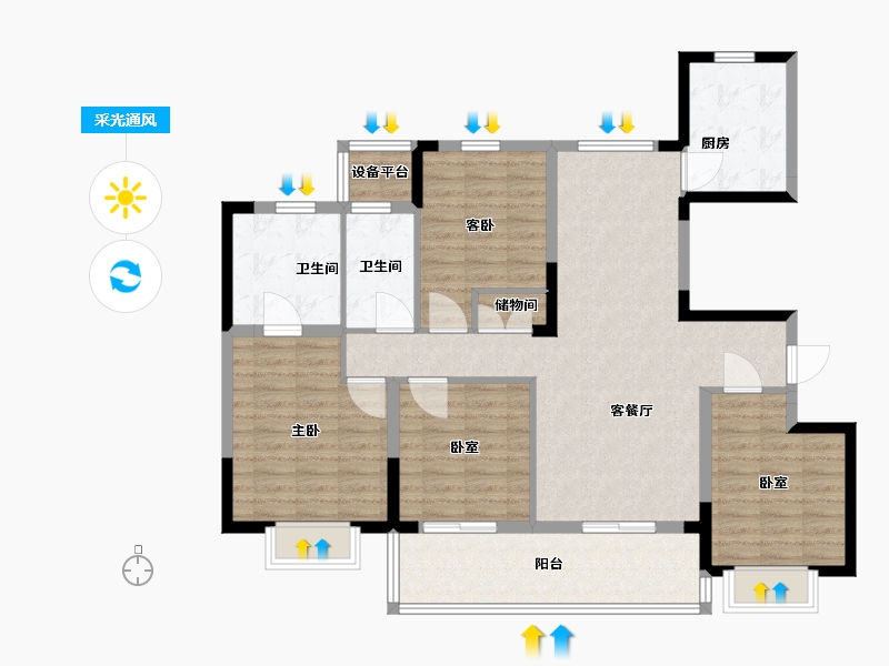 江苏省-苏州市-浅悦静庭-114.01-户型库-采光通风