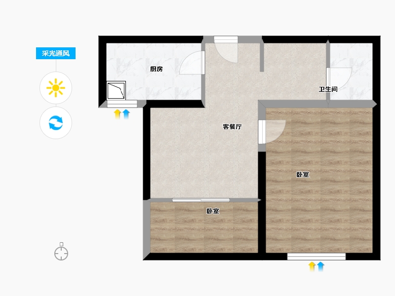 甘肃省-兰州市-城关江南明珠-52.16-户型库-采光通风