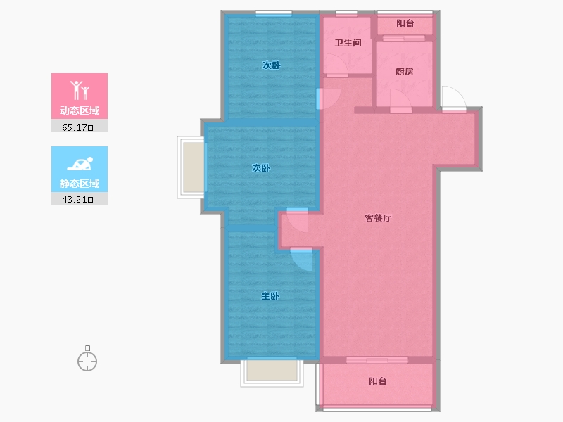 河北省-保定市-王府壹号-96.98-户型库-动静分区